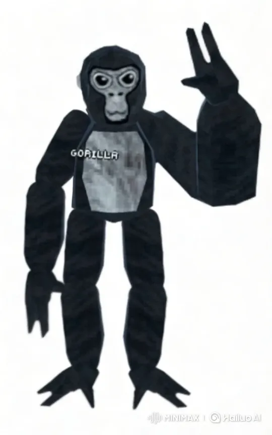 Pixelated Gorilla with Peace Sign in Aesthetic Video – AI Generated Video | Hailuo AI
