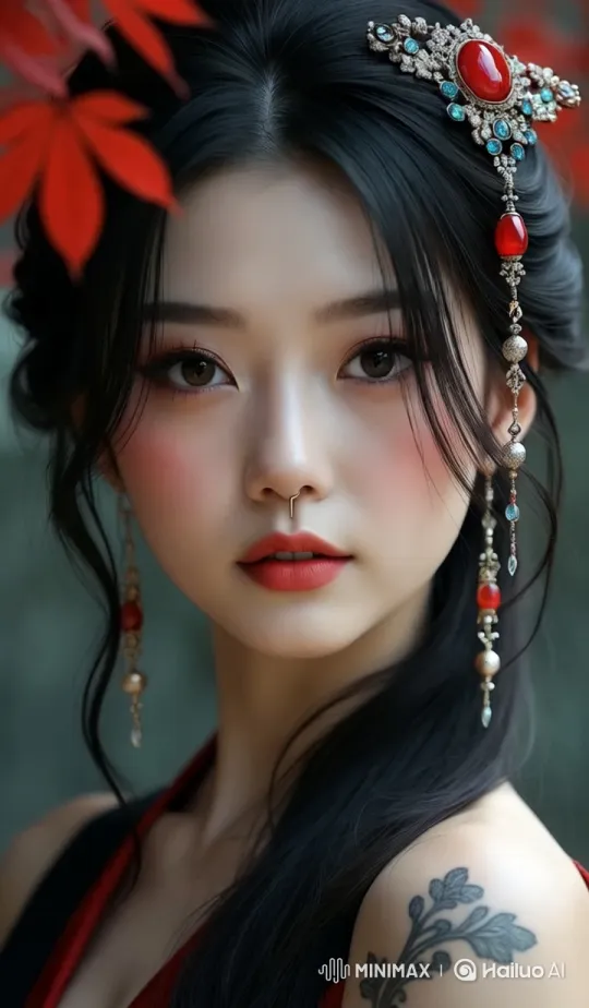Woman in Traditional Attire Transitions to Joyful Smile – AI Generated Video | Hailuo AI