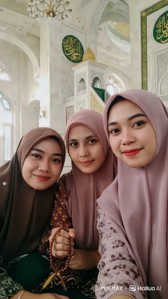 Serene Women in Ornate Mosque Setting – AI Generated Video | Hailuo AI