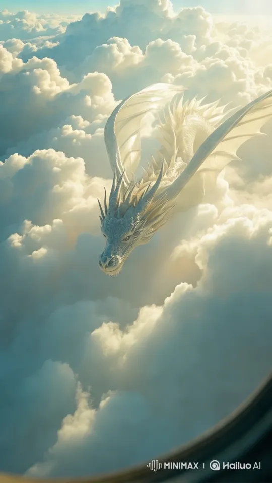 Dragon Flies Majestically Through Cloudscape – AI Generated Video | Hailuo AI