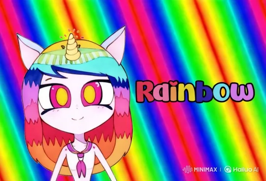 Rainbow-Themed Home Tour with Animated Character – AI Generated Video | Hailuo AI