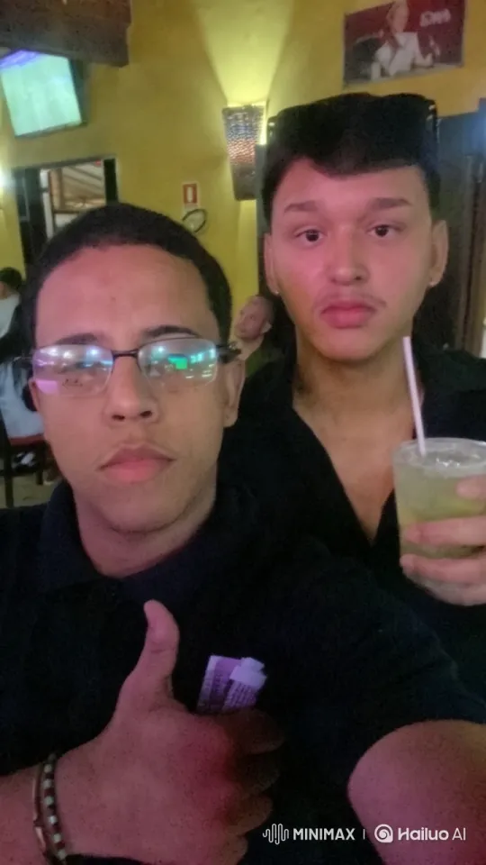 Two Men Share Intimate Kiss in Cozy Bar Setting – AI Generated Video | Hailuo AI