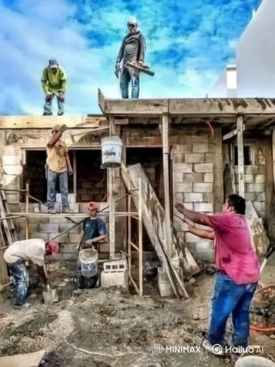 Construction Site: Teamwork and Progress Under the Sky – AI Generated Video | Hailuo AI