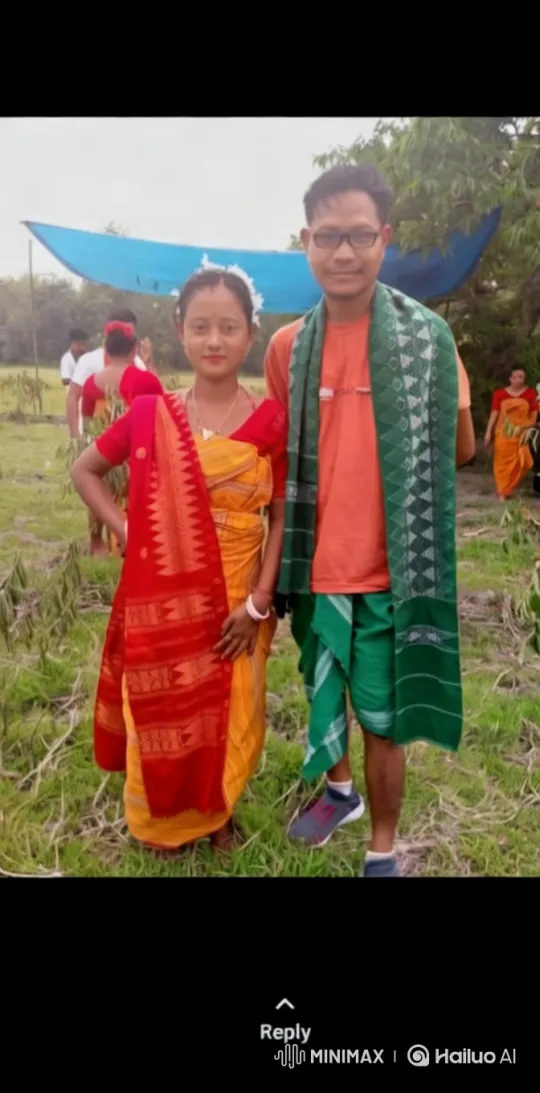 Young Couple Showcases Traditional Attire in Vibrant Setting – AI Generated Video | Hailuo AI