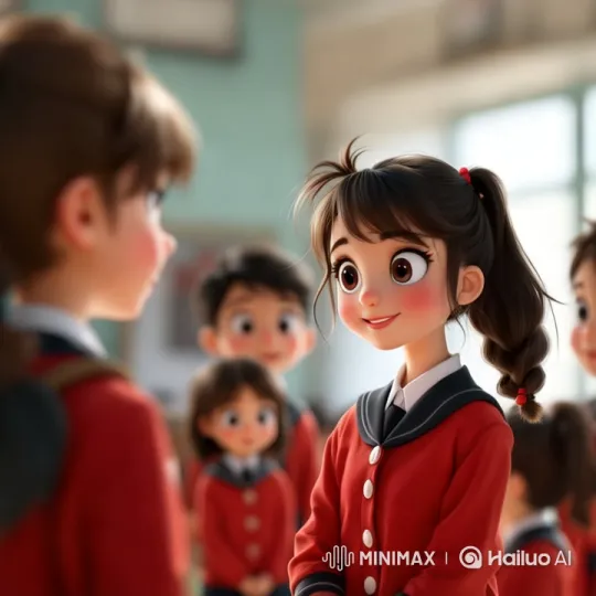 Animated Classroom Scene with Joyful Children – AI Generated Video | Hailuo AI