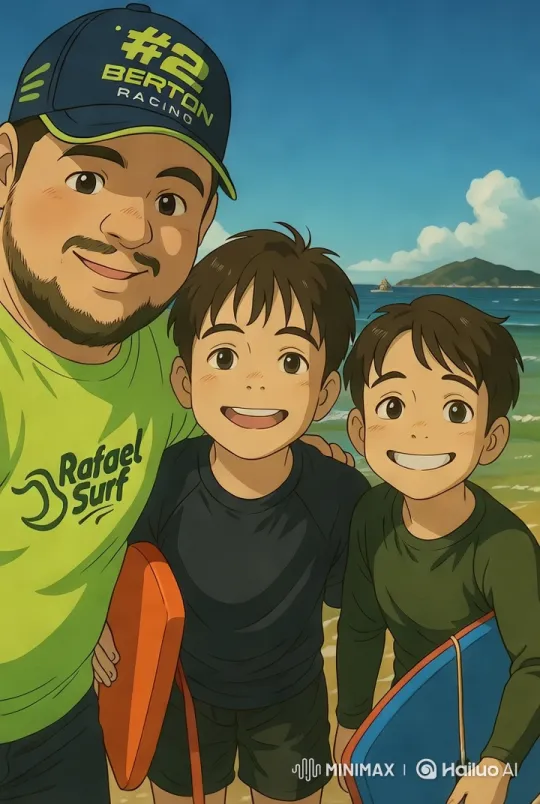 Family Joy at the Beach with Surfing Adventure – AI Generated Video | Hailuo AI