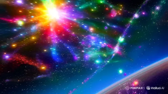 Cosmic Dance: From Atoms to Life in Biopunk Grandeur – AI Generated Video | Hailuo AI