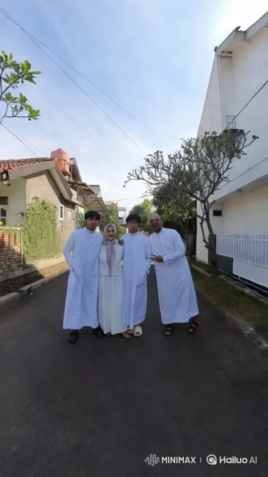Traditional Attire Kung Fu Fight on Residential Street – AI Generated Video | Hailuo AI