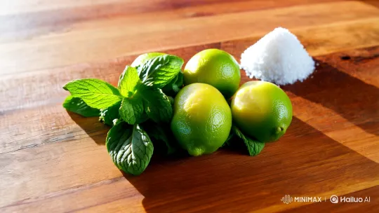 Artisanal Mojito Creation in Rustic Kitchen – AI Generated Video | Hailuo AI