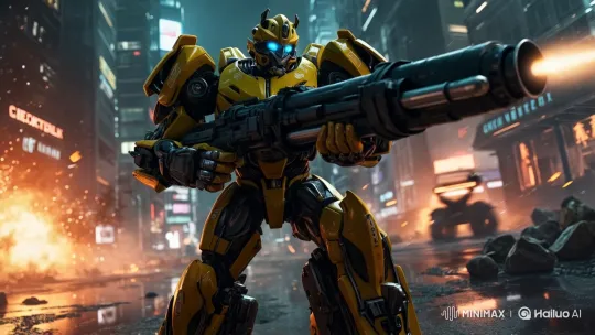 Bumblebee's Intense Battle Scene in Cinematic Detail – AI Generated Video | Hailuo AI