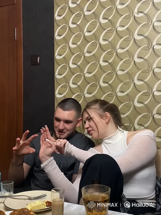 Intimate Dining Scene: Boy and Girl's Close Interaction – AI Generated Video | Hailuo AI
