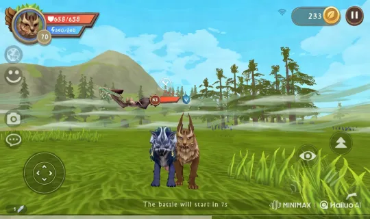 Wildcraft Characters Prepare for Battle in Lush Landscape – AI Generated Video | Hailuo AI
