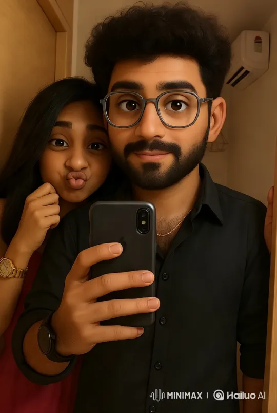 Young Couple Captures Elegant Mirror Selfie – AI Generated Video | Hailuo AI