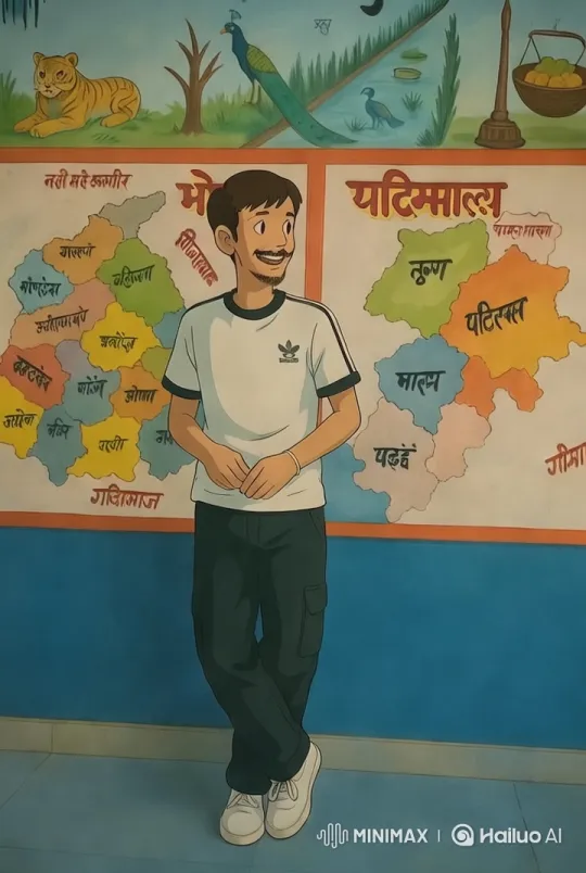 Boy Stands by Colorful Educational Mural – AI Generated Video | Hailuo AI
