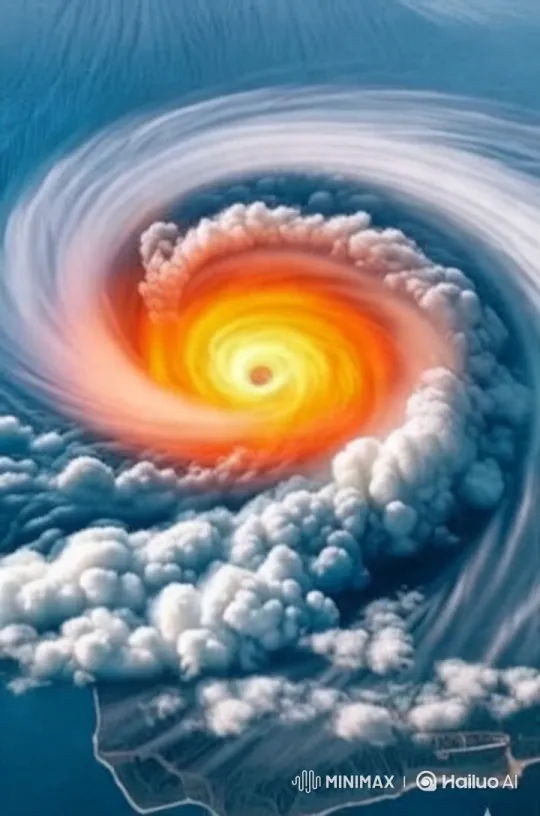 Dramatic Aerial Footage of a Massive Swirling Storm – AI Generated Video | Hailuo AI