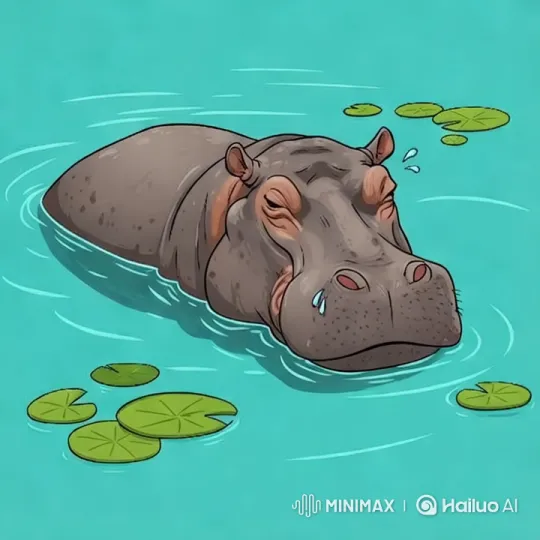 Tranquil Hippo in Serene Water Scene – AI Generated Video | Hailuo AI