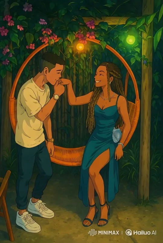 Romantic Couple in Enchanting Garden Setting – AI Generated Video | Hailuo AI