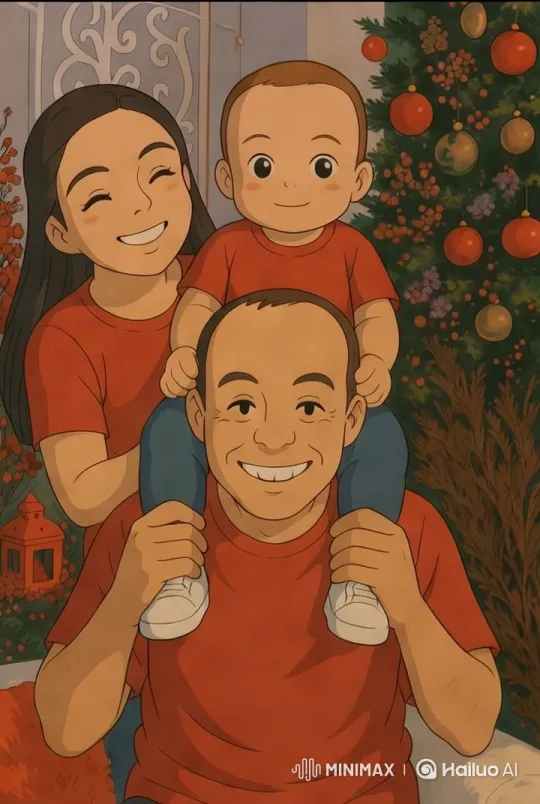 Family Enjoying Christmas Eve by the Tree – AI Generated Video | Hailuo AI