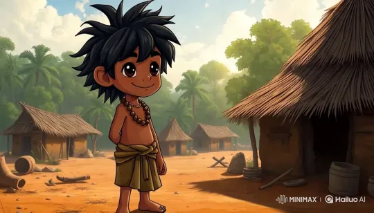 Digital Art: Arjun and Rabbit in Ancient Forest Setting – AI Generated Video | Hailuo AI