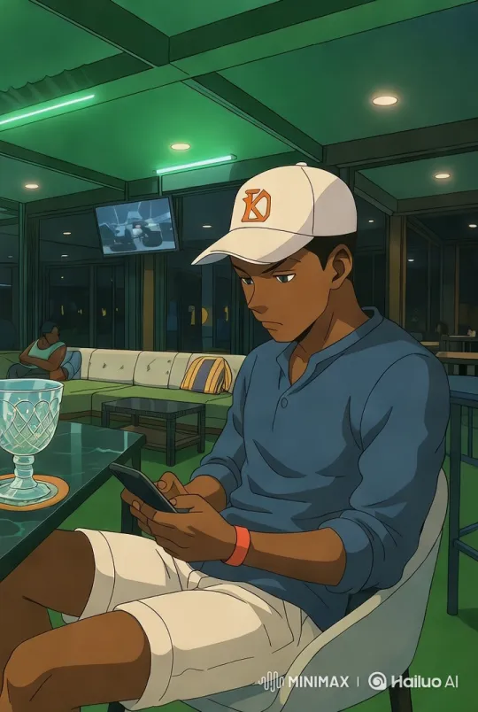 Young Man Focused on Phone in Modern Lounge – AI Generated Video | Hailuo AI