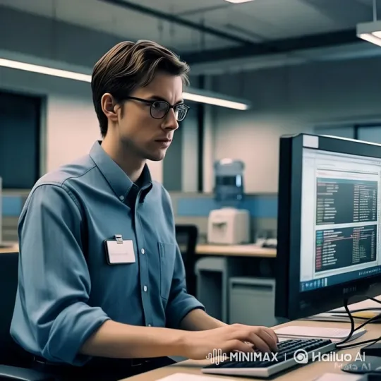 Modern Office: Man Coded Intently – AI Generated Video | Hailuo AI