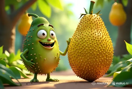 Animated Fruit Characters in Lush Orchard Setting – AI Generated Video | Hailuo AI