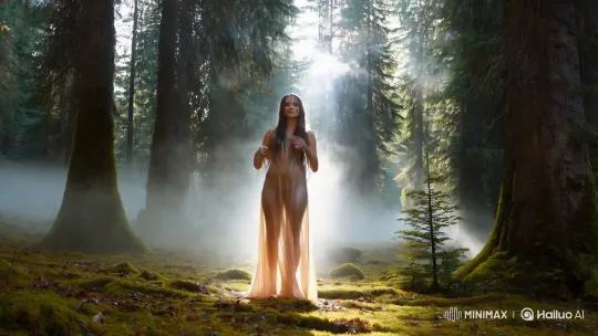 Enchanted Morning in a Coniferous Forest – AI Generated Video | Hailuo AI