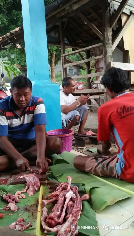 Meat Preparation and Kungfu Demonstration in Rustic Setting – AI Generated Video | Hailuo AI