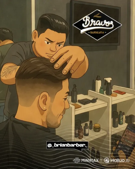 Artistic Modern Barbershop Haircut Experience – AI Generated Video | Hailuo AI