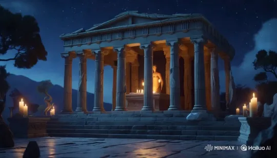 Ancient Temple Illuminated by Night's Candlelight – AI Generated Video | Hailuo AI