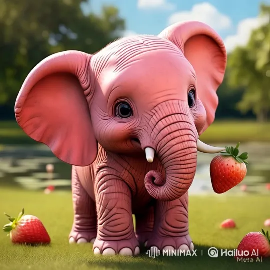Cute Elephant Transforms into Strawberry Godzilla, Defeats King Kong – AI Generated Video | Hailuo AI