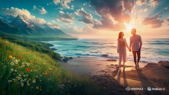 Romantic Journey: Nature's Beauty and Couple's Connection – AI Generated Video | Hailuo AI