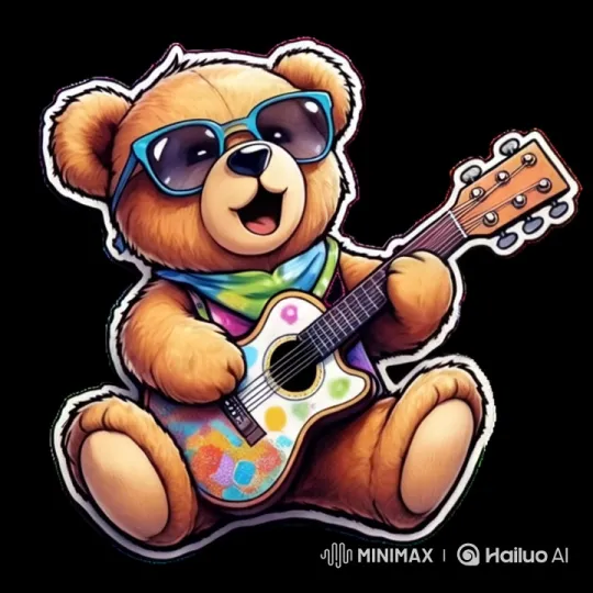 Teddy Bear Serenades with Melodious Guitar Performance – AI Generated Video | Hailuo AI