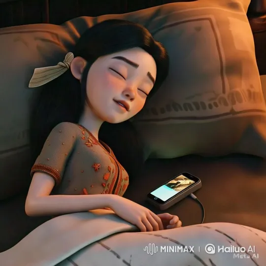 Girl Awakens to Phone Call in Serene Bedroom – AI Generated Video | Hailuo AI