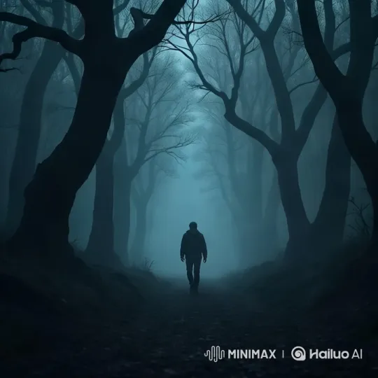 Lost Traveler Navigates Mysterious Foggy Forest – AI Generated Video | Hailuo AI