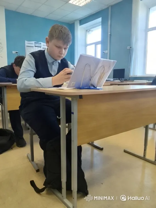 Student Sips Beer Subtly in Serene Classroom Setting – AI Generated Video | Hailuo AI
