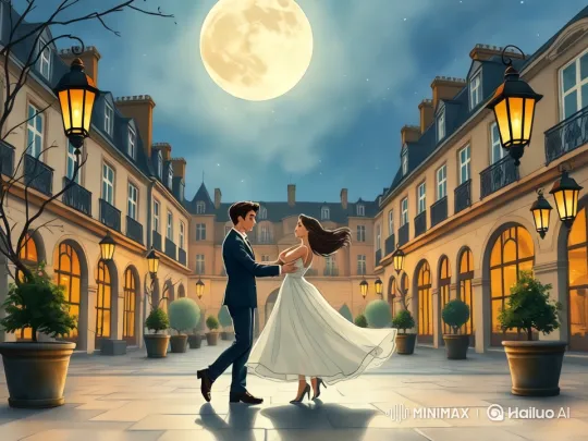 Romantic Couple Dance in Enchanting Courtyard Setting – AI Generated Video | Hailuo AI