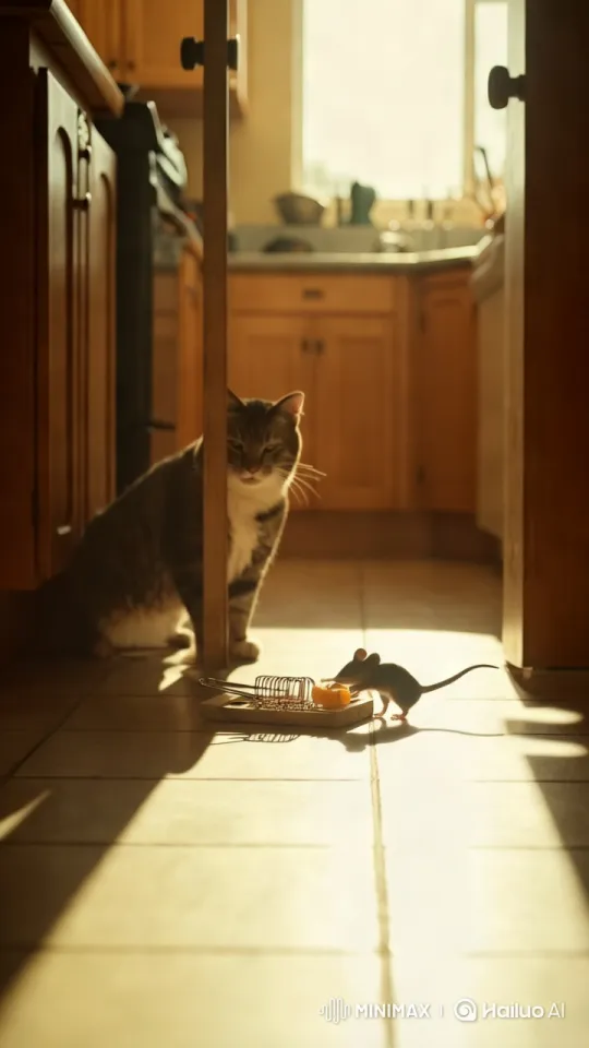 Tom Frustrated as Jerry Outsmarts Mousetrap – AI Generated Video | Hailuo AI