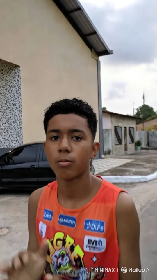 Young Man in Orange Shirt in Overcast Setting – AI Generated Video | Hailuo AI