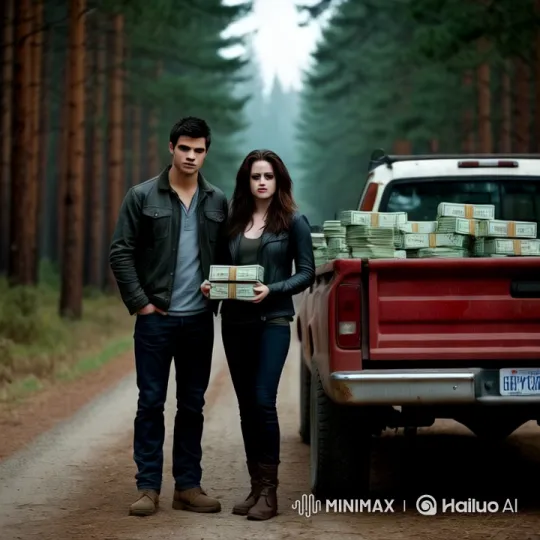 Girl Throws Dollars Amidst Serene Forest Setting – AI Generated Video | Hailuo AI