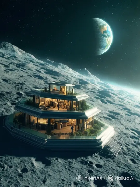 Futuristic Lunar Habitat with Panoramic Views – AI Generated Video | Hailuo AI
