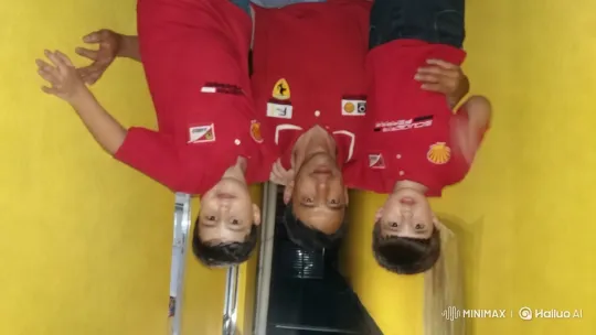 Family Unity in Vibrant Ferrari-Themed Hallway – AI Generated Video | Hailuo AI