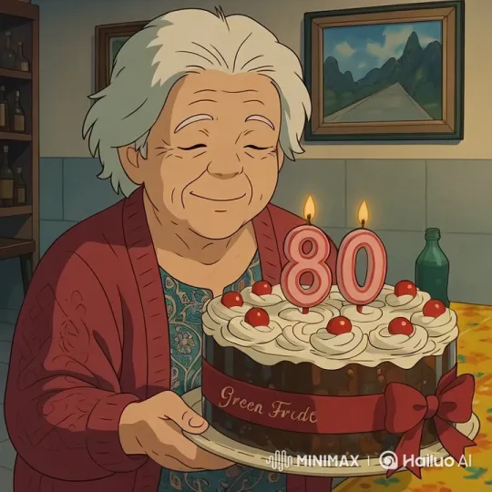 Elderly Lady Celebrates 80th Birthday with Joy – AI Generated Video | Hailuo AI