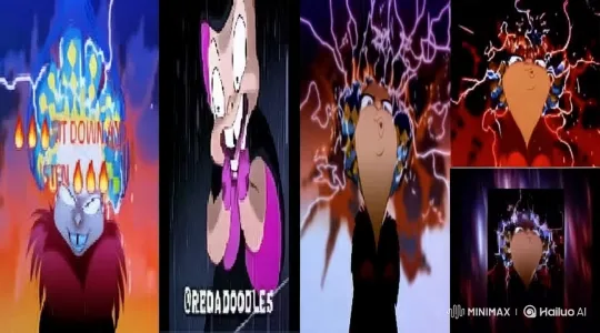 Dynamic Live2D Animation with Shocking Characters and Electric Effects – AI Generated Video | Hailuo AI
