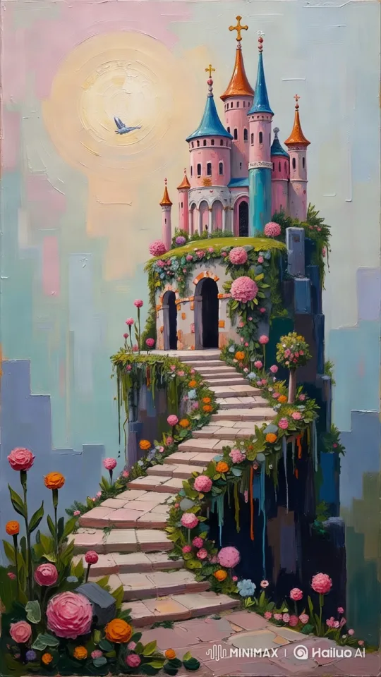 Majestic Castle on Cliff with Enchanting Pathway – AI Generated Video | Hailuo AI
