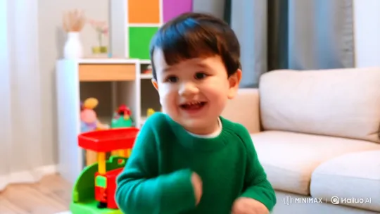 Child's Joyful Dance in a Cozy Living Room – AI Generated Video | Hailuo AI