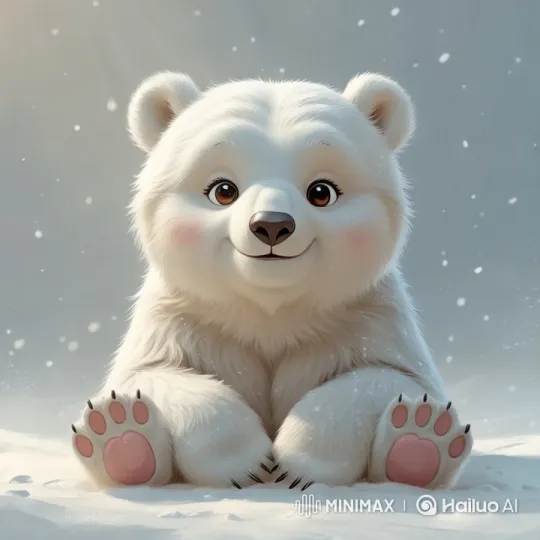 Cute Polar Bear Cub in Serene Snow Scene – AI Generated Video | Hailuo AI