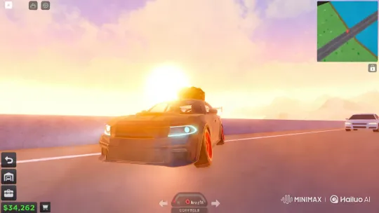 Sleek Car Showcased on Dramatic Sunset Highway – AI Generated Video | Hailuo AI