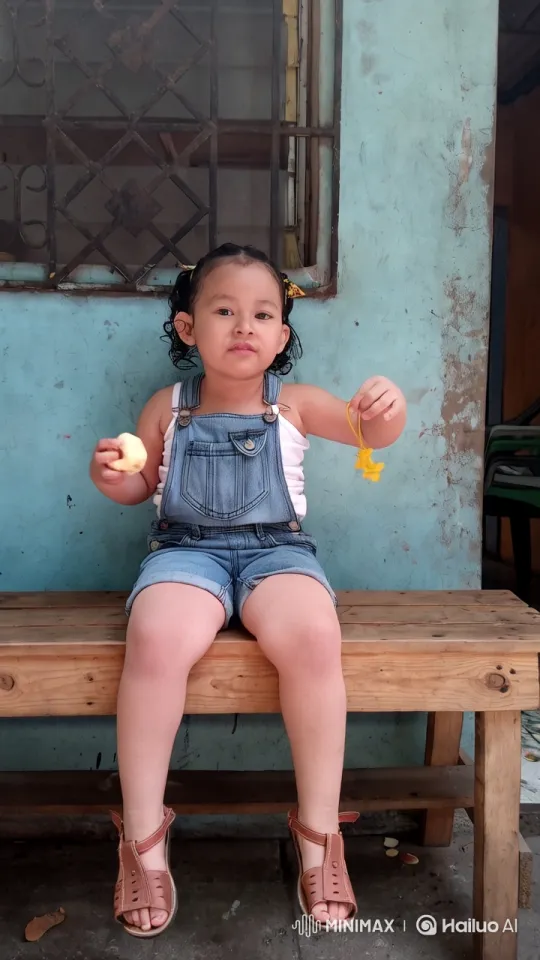 Child's Joyful Dance on Rustic Bench – AI Generated Video | Hailuo AI