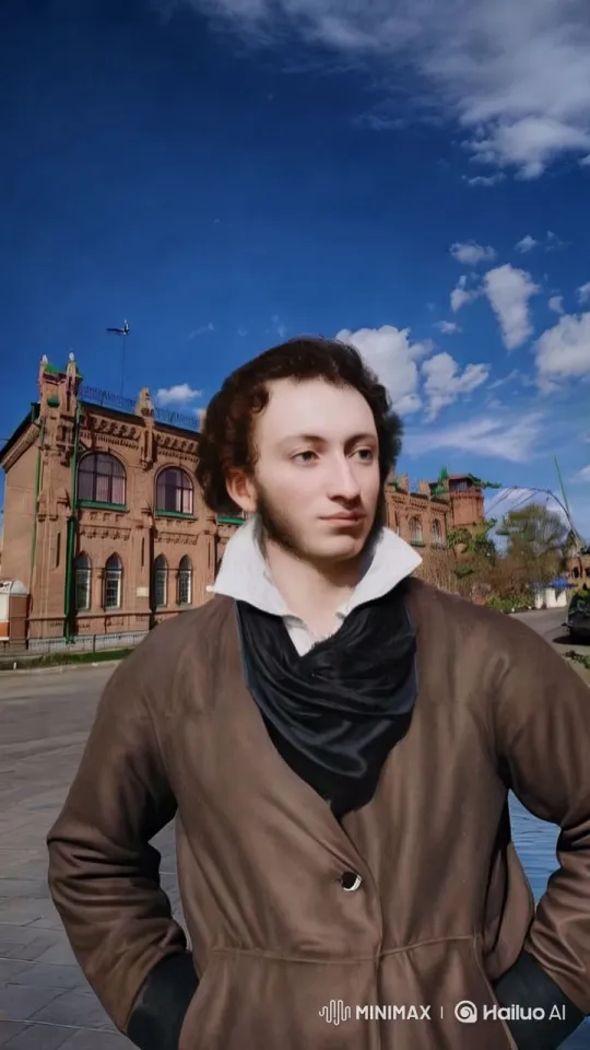 Man Takes Selfie in Front of Historic Building – AI Generated Video | Hailuo AI